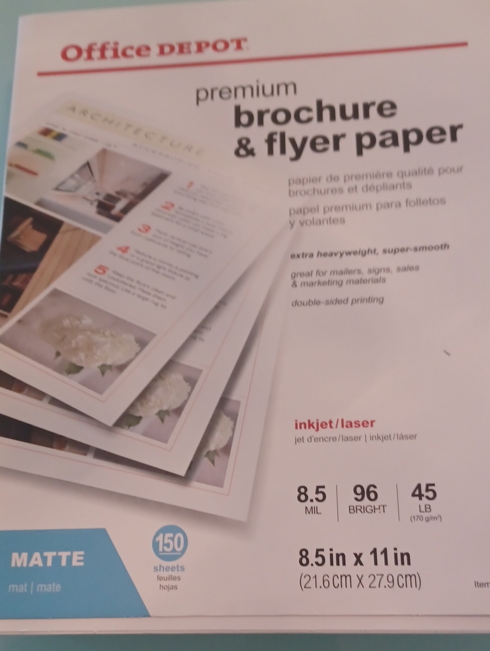 Inkjet/Laser Brochure & Flyer Paper - Bright White 81/2"×11 1/2"